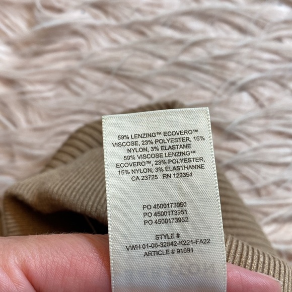 Aritzia Babaton Palisades Ribbed Ankle Slit Leggings Beige sz XXS - Picture 8 of 9